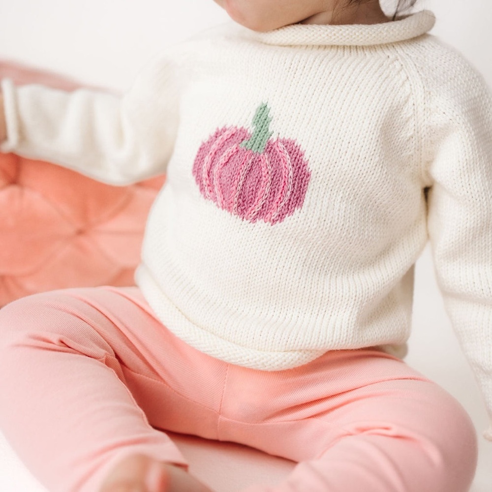 Luna and Arlo Autumn Blooms Pullover Sweater Pumpkin